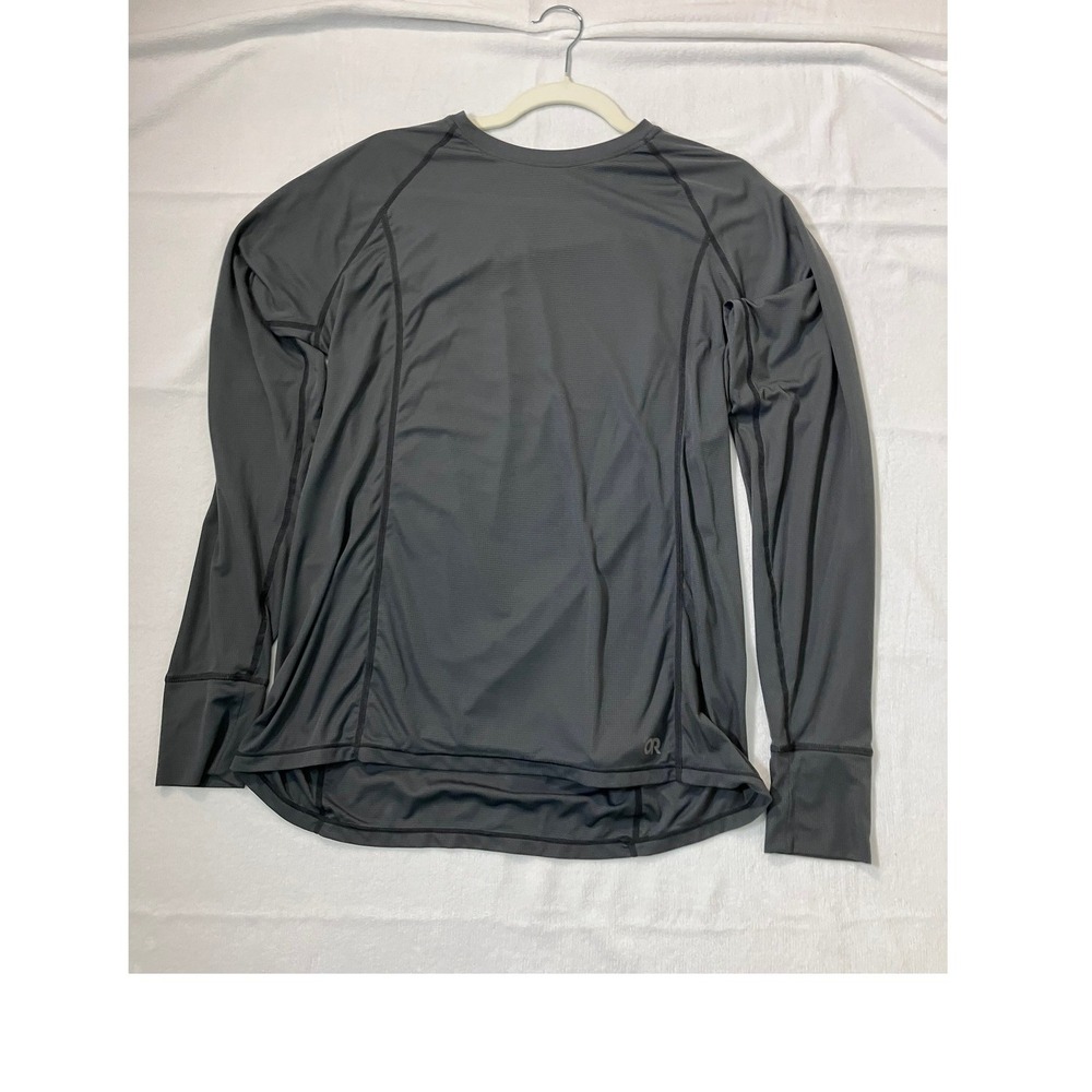 Outdoor Research Women Large Echo LS Tee Gray Technical Base Layer Hiking Active